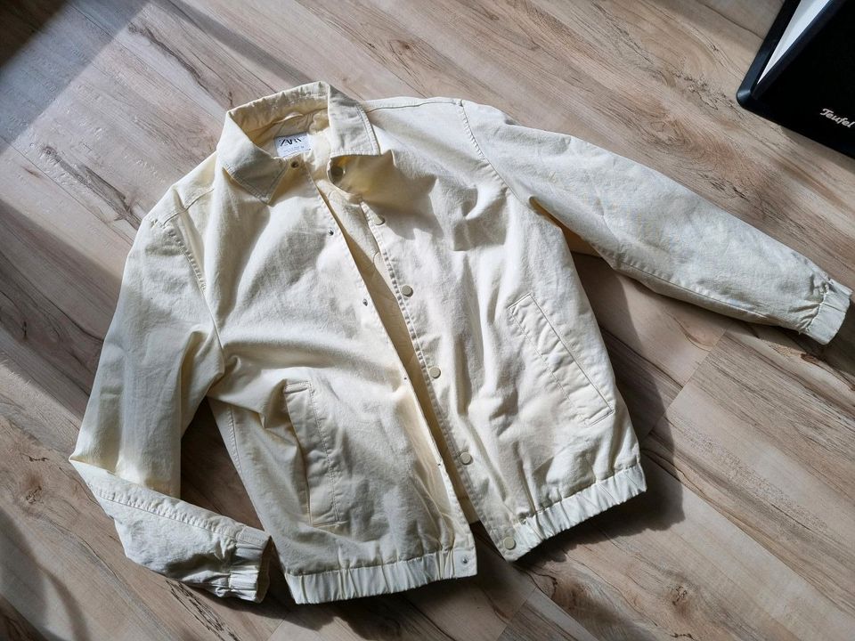 Zara Jacke Baumwolle Gr. M Herren Creme in Lehrte