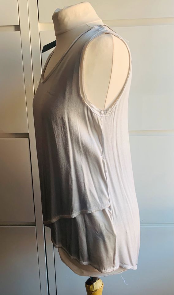 Seiden Top ** Blaumax ** Vintage ** Gr. L ** silber ** neu ** in Bammental