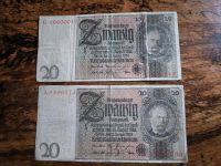 Deutsche Banknote Geldscheine 2 x 20 Mark - gebraucht Saarland - Schmelz Vorschau