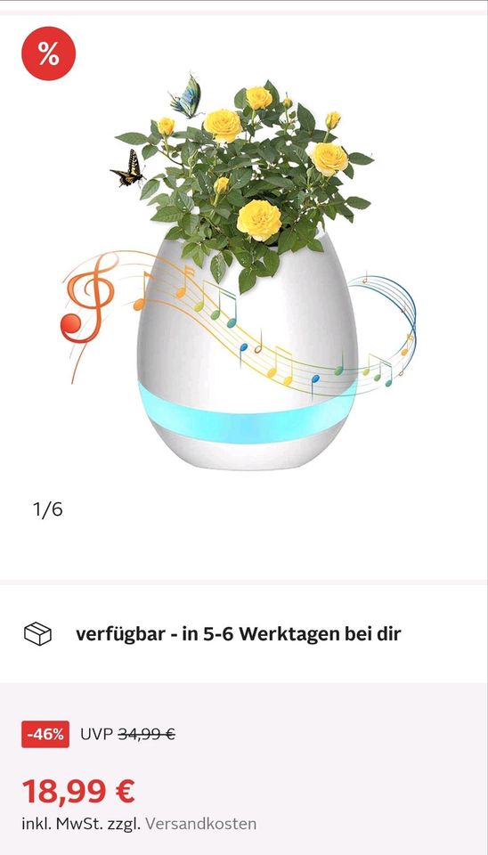 Blumentopf mit Bluetooth und Licht in Saarbrücken