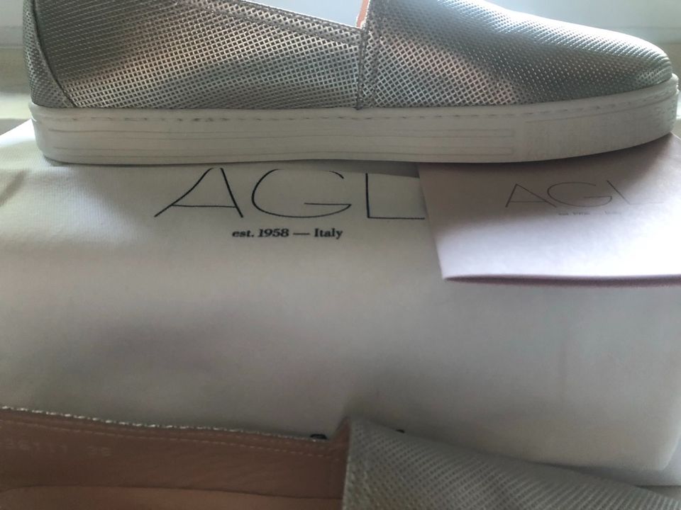 AGL Loafer Leda Luce, mattsilber, ungetragen neu, Gr. 39 in Borken