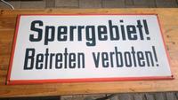 grosses altes original DDR Schild Sperrgebiet betreten verboten Sachsen - Göda Vorschau