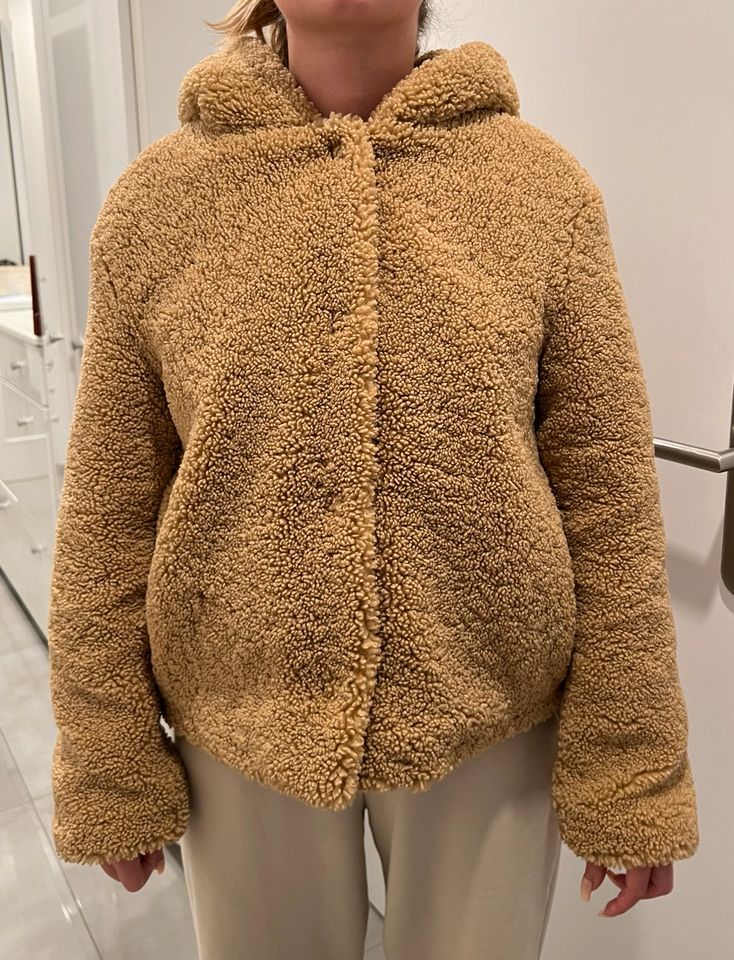 MANGO  Teddy Fell Plüsch Jacke Gr. S (passt bis M) camelfarben in Stuttgart