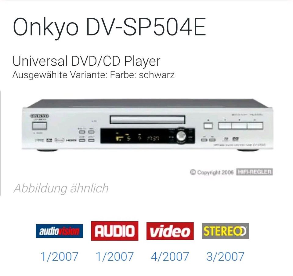 ONKYO DV-SP504E Super Audio SACD CD Player ONKYO DV-SP 504 E in Freiburg im Breisgau