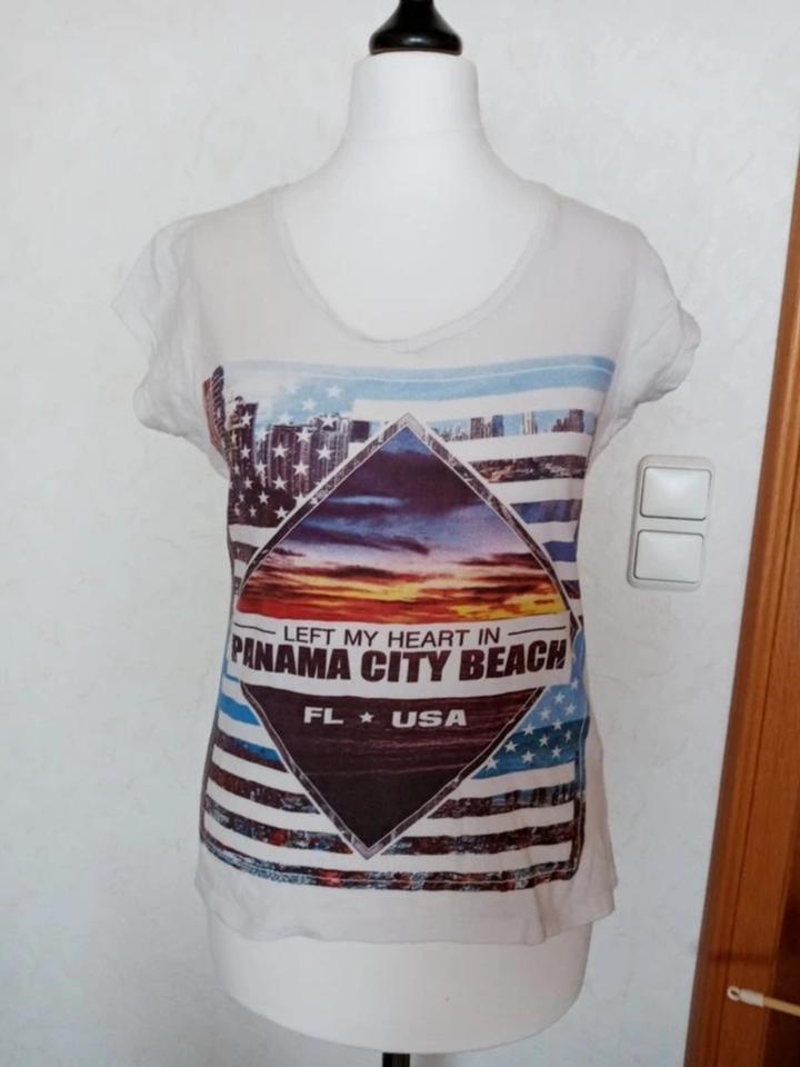 Primark Atmosphere T-Shirt Gr.S Frontprint Panama City Beach in Limburgerhof