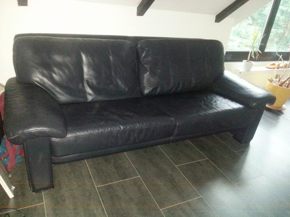 Ledercouch Sofa dunkelblau in Melle