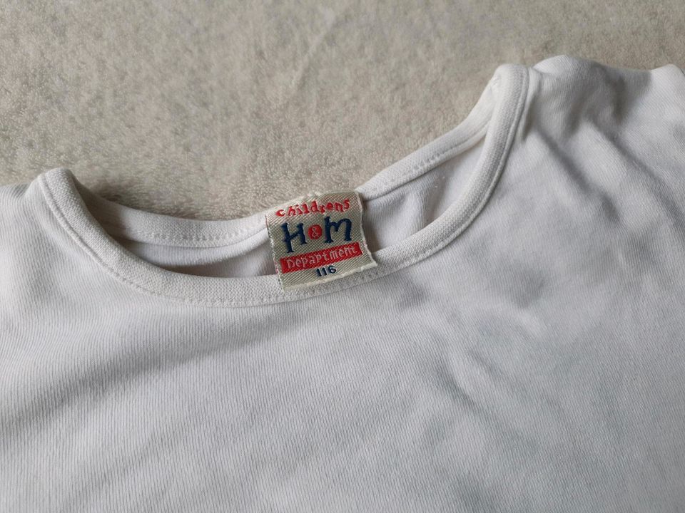 Gr 116: weißes Langarm Shirt H&M Pullover in Kirchheim bei München