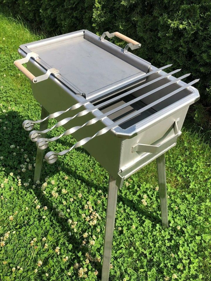 Edelstahlgrill, Schaschlik Grill, Mangal 2,5 mm Edelstahl 500 mm in Fulda