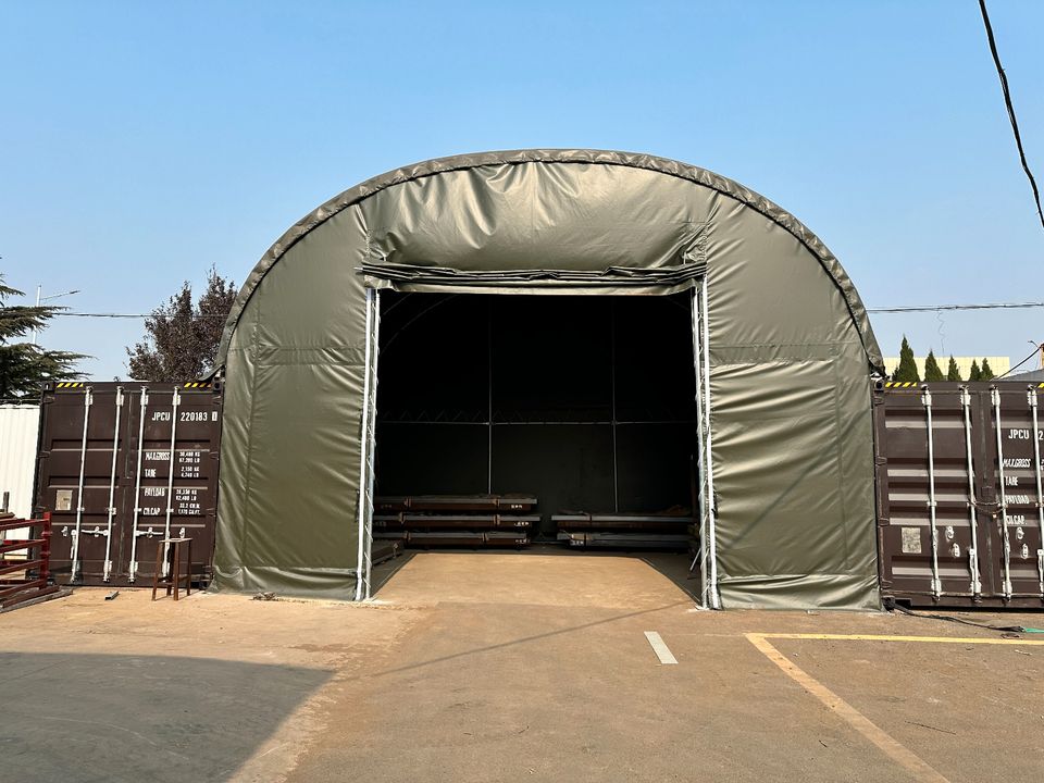 ✔️ CONTAINERTOP ✔️ - Für Sie stellen wir schnelle Verfügbarkeit sicher! - Günstige Überdachungslösung für Container Fahrsilo Depot & mehr! Containerüberdachung Rundbogenhalle Garage Carport Stellplatz in Hille