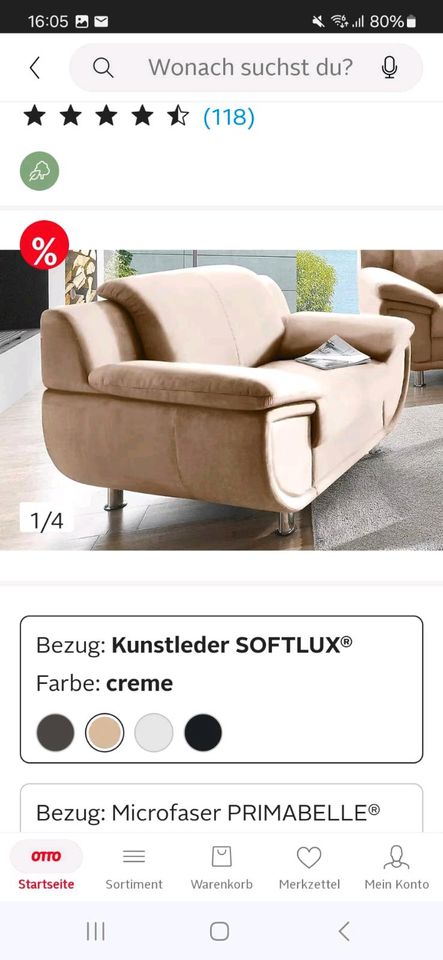 Sofa dreisitzer mit extrabreiten Sessel in Chemnitz
