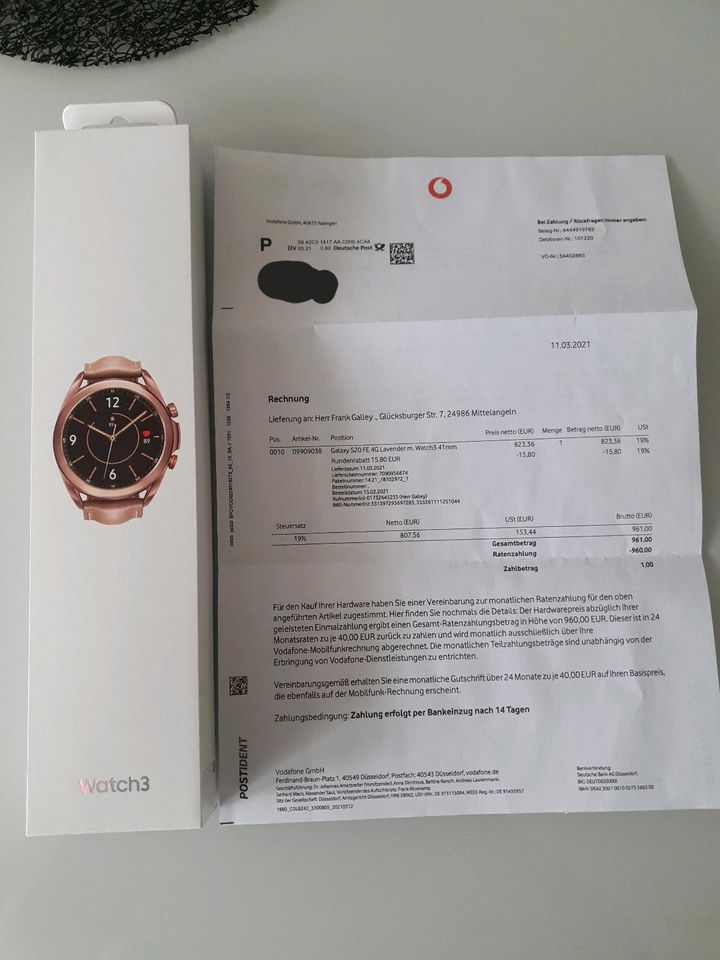 Angebot: Samsung Galaxy Watch 3 41mm LTE Bronze in Frankfurt am Main