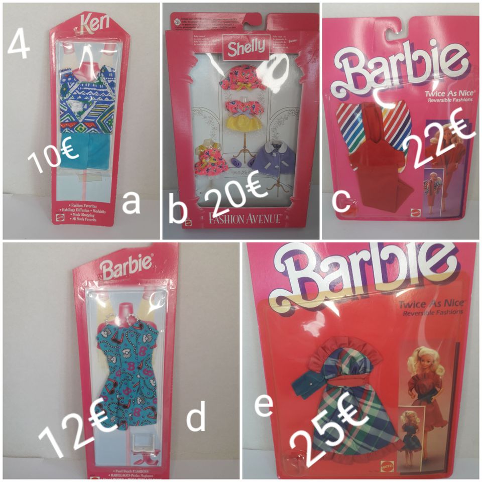 Barbie Puppen 80er 90er Jahre Kleidung Petra Ken Skipper Vintage in Korbach