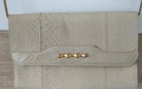 Handtasche alt beige messingfarbig Leder Schlangenleder 1950/60 Niedersachsen - Bad Pyrmont Vorschau