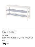 Ikea Tjusig Schuhregal Sitzbank Wurster Nordseeküste - Nordholz Vorschau