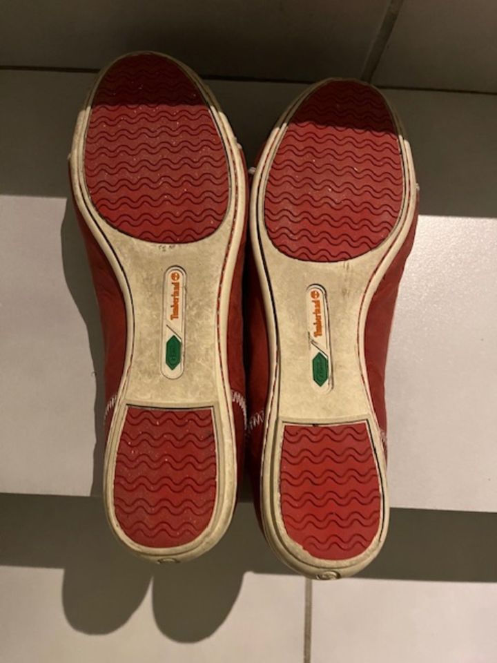 Timberland Ballerinas Gr. 38,5 rot/weiß Leder in Wutöschingen