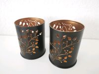 2 x Tchibo Windlicht schwarz gold 10 cm Blumen Teelicht Hannover - Vahrenwald-List Vorschau