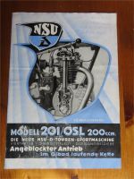 NSU OSL 201 251 OSL D-Rad Verkaufsprospekt Oldtimer Motorrad Nordrhein-Westfalen - Monschau Vorschau