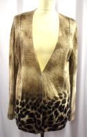 OLSEN Damen Strickjacke Knöpfe Strass Beige Braun Leo-Print Gr 42 Hessen - Herleshausen Vorschau