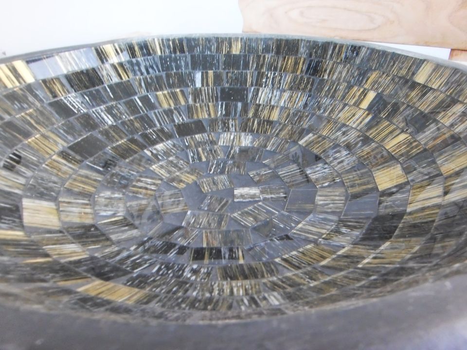 Schüssel Schale Glasmosaik Glas gold braun rund in Mauern