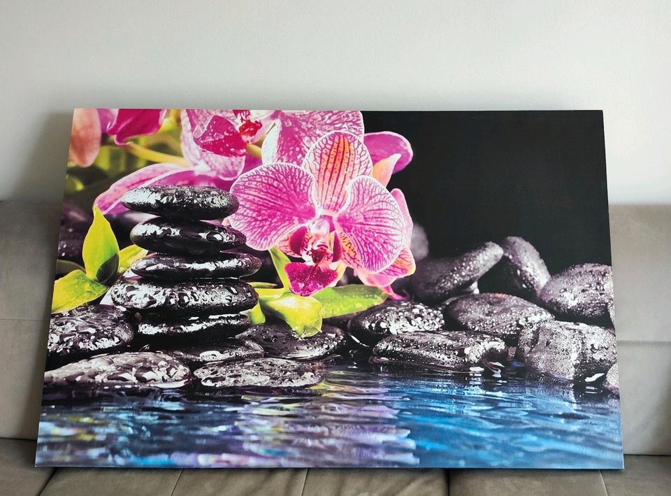 Bild Leinwand Orchidee 120 x 80cm Steine Wasser Feng Shui in Forchheim