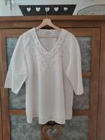 Canda Leinen Bluse weiß Gr. 46/48 Kreis Ostholstein - Bad Schwartau Vorschau