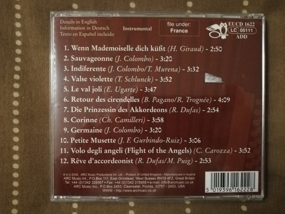 CD, Enrique Ugarte, Valse Musette de Paris, 1a-Zustand in Meckenheim