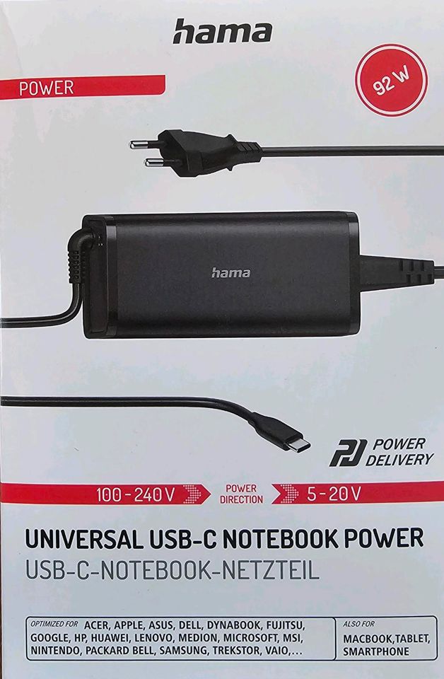 Hama Universal-Notebook-Netzteil USB-C Ladekabel in München