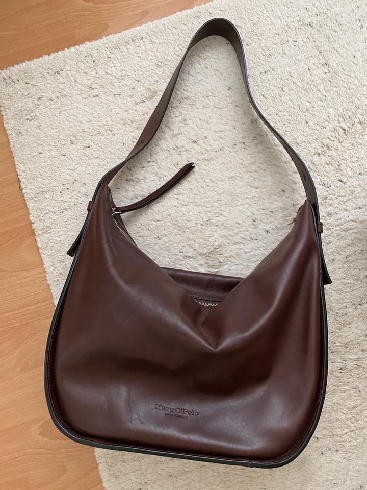 Marc O‘Polo Leder Hobo Bag in dunkelbraun Tasche Ledertasche in Leinfelden-Echterdingen