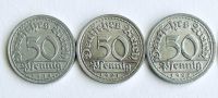 Deutsches Reich 3 x 50 Pfennig Münze 1919G, 1921G, 1922G Hessen - Gießen Vorschau