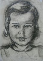 Hübsche original Zeichnung "Kinder-Portrait" Kohle/Bleistift alt Baden-Württemberg - Heiningen Vorschau