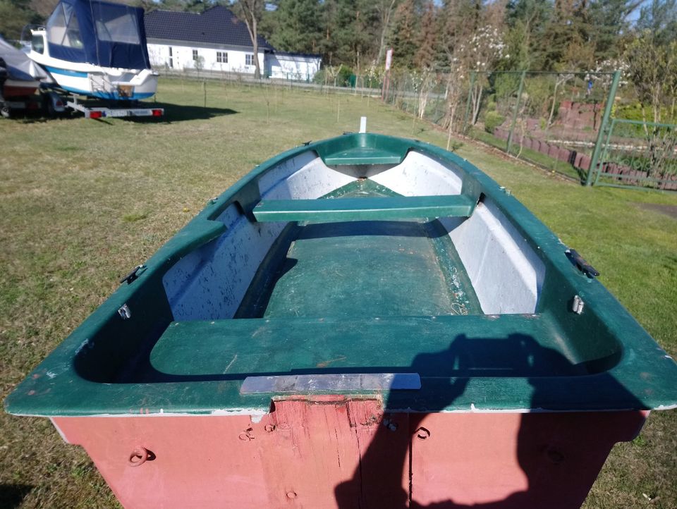 DDR Motorboot Angelboot Ruderboot Angelkahn Werlsee 410x150cm in Kloster Lehnin