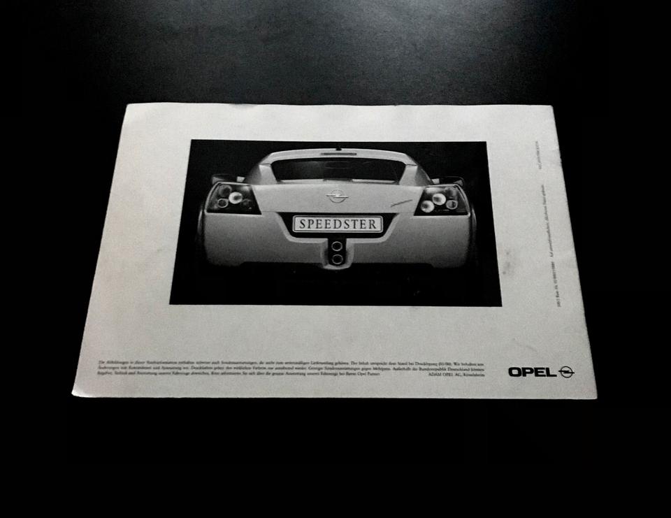 OPEL SPEEDSTER ORIG. 2001 PROMO MAG! Lotus Elise Vauxhall Ford in Berlin