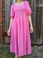 pinkes langes Kleid Sommerkleid Maxikleid Midikleid Puffärmel Brandenburg - Panketal Vorschau