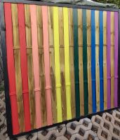 Regenbogenfarben, Farbig gestaltet, Holz' Lamellenzaun 180 x 180 Sachsen - Stolpen Vorschau