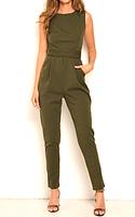 Jumpsuit Lindsay schmal olive grün kurzarm Business Overall sexy Bayern - Heroldsberg Vorschau