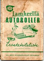 NSU Lambretta Autoroller Ersatzteileliste Ausgabe Juli 1951 Baden-Württemberg - Schopfheim Vorschau