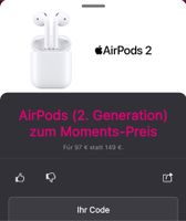 Promo-Code für Apple AirPods 2 Hamburg-Mitte - Hamburg Billstedt   Vorschau