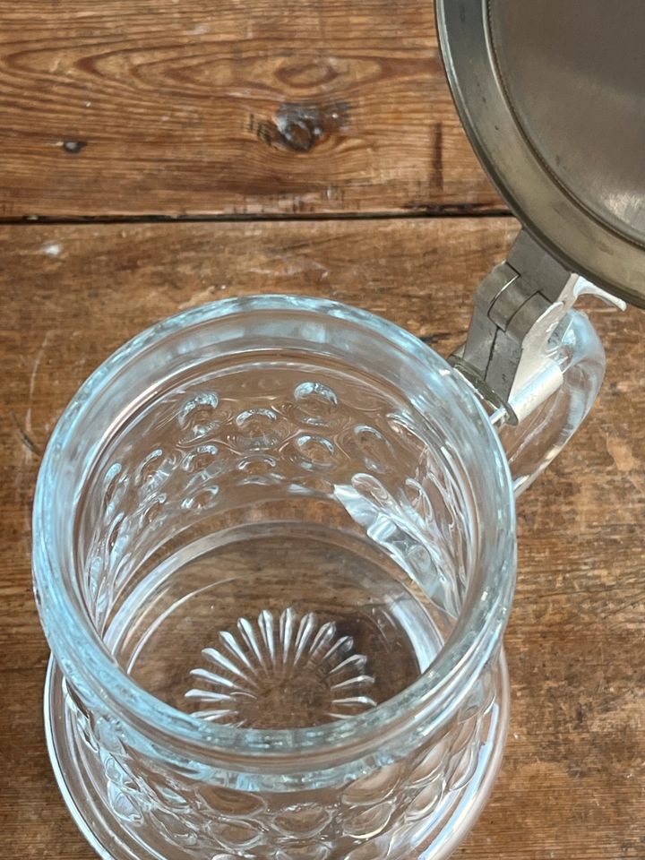 Bierkrug Bierglas mit Zinndeckel Fritz in Bonn