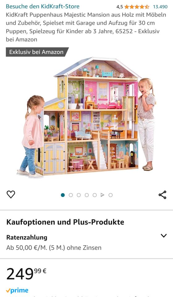 Barbiehaus, Puppenhaus, KidKraft Puppenhaus Grand View Mansion in Altenstadt