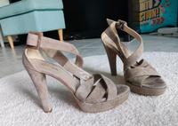 Guja 36 high heels Sandalette Leder taupe beige sand Bayern - Rednitzhembach Vorschau
