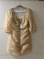 Neues H&M Kleid in gelb mit Details & Muster -Puffärmel & Etikett Hessen - Hünfeld Vorschau