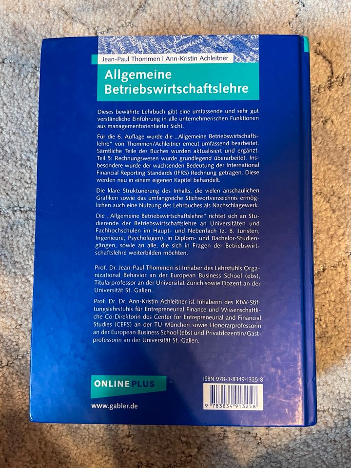 Allgemeine Betriebswirtschaftslehre - Thommen/Achleitner in Bersenbrück