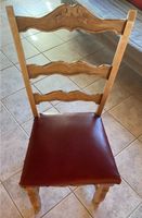 Antiker Stuhl massiv Holz Eiche roter Bezug Rheinland-Pfalz - Wallersheim Vorschau