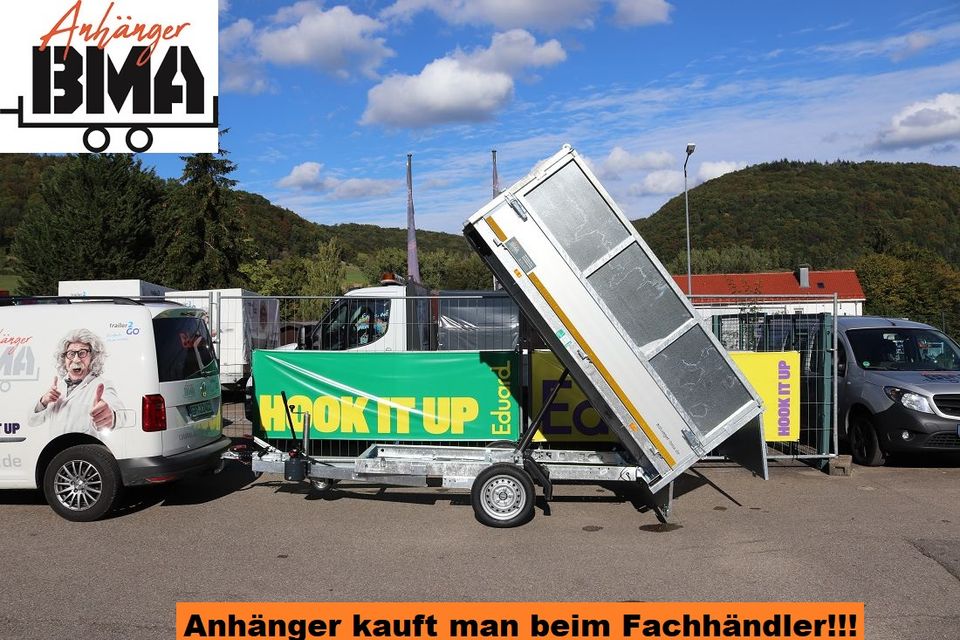 EDUARD Anhänger Kipper Rückwärtskipper 260x150x30 1500kg + Aufsat in Mühlhausen im Täle