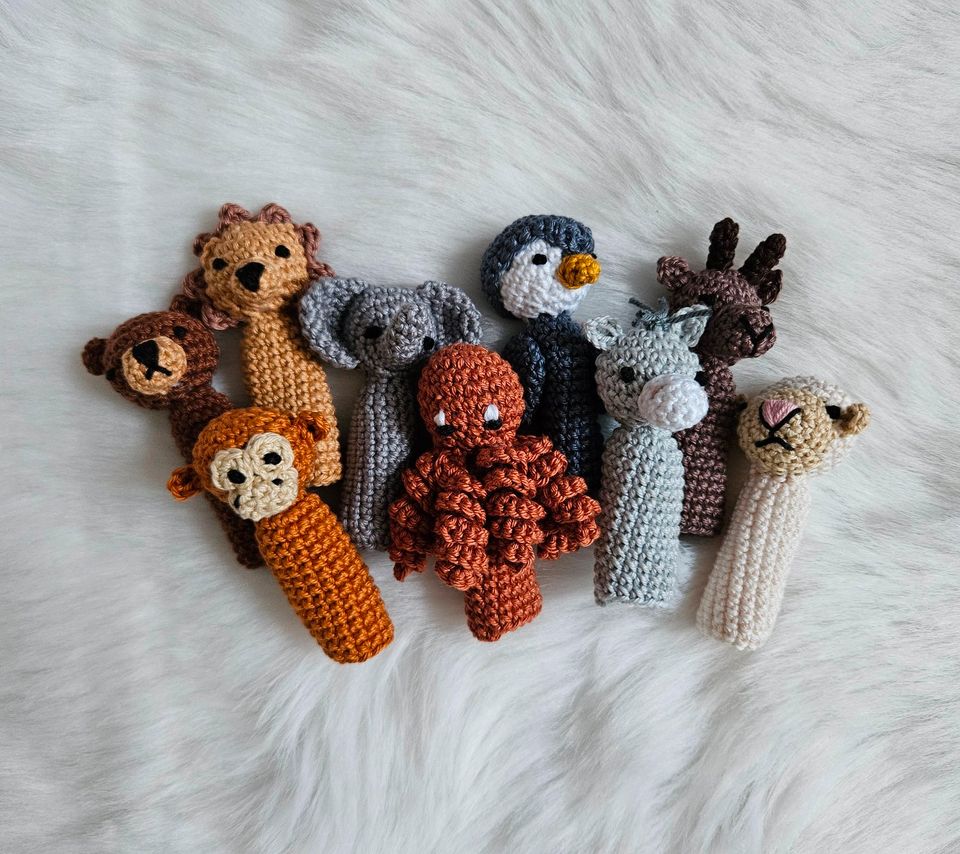 Gehäkelte Fingerpuppen mit Tiermotiven handmade (Preis pro Stück) in Priesendorf