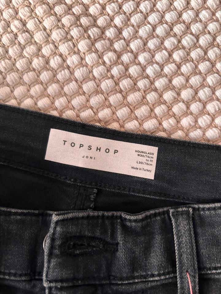 Topshop Joni Jeans 30/30 Hourglass dunkelgrau schwarz 38 M in Hamminkeln