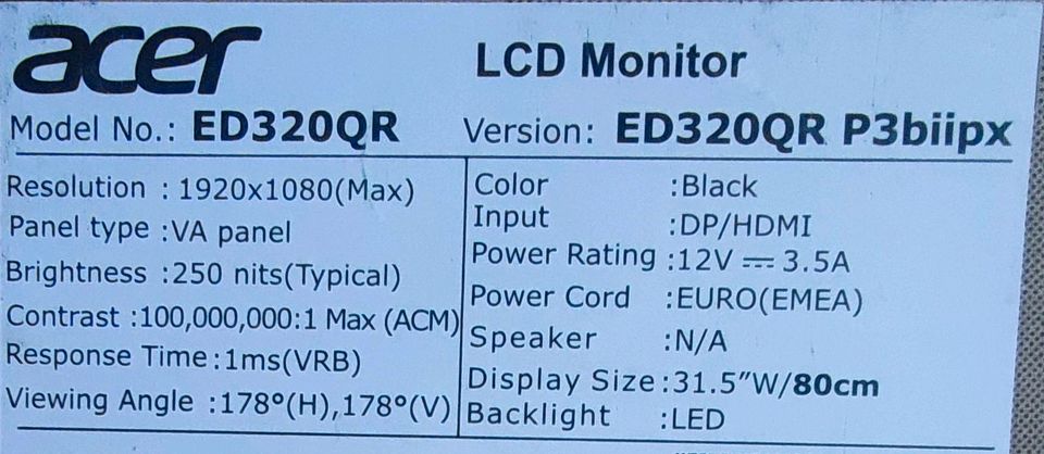 LCD Monitor Acer in Menden