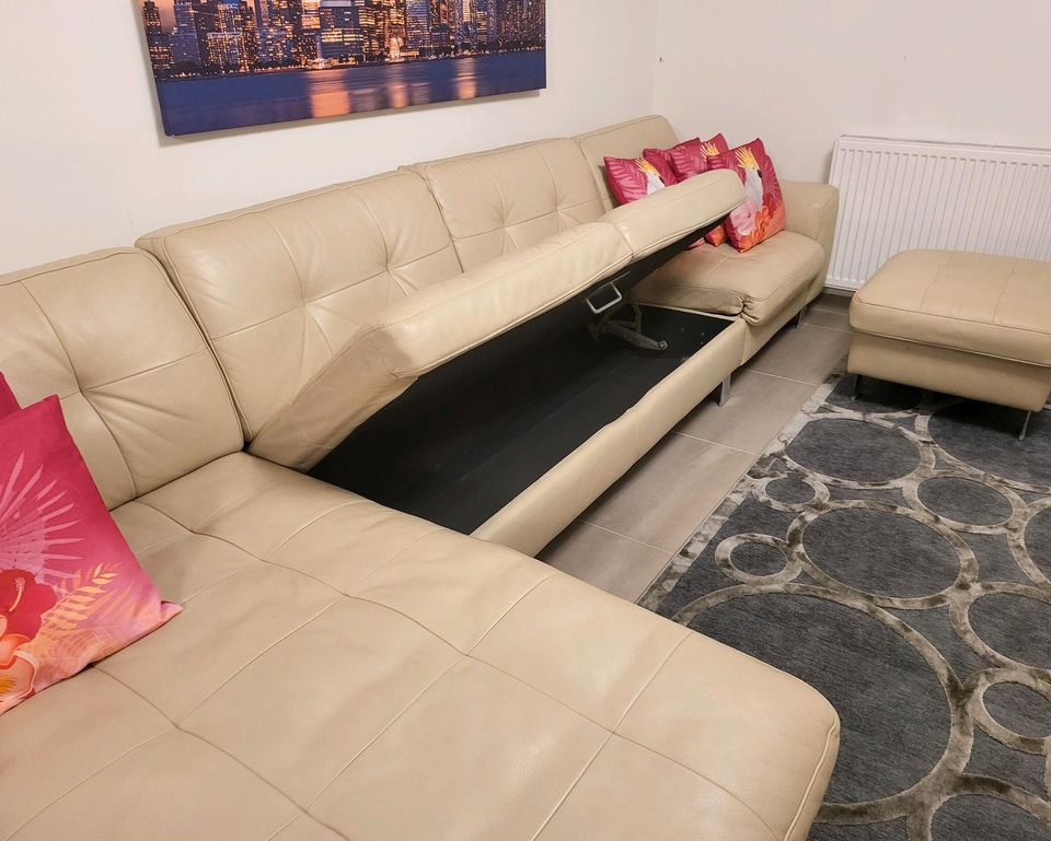 Luxus Echtleder Couch Garnitur von Höffner. Neupreis 4400€, Sofa in Hamburg