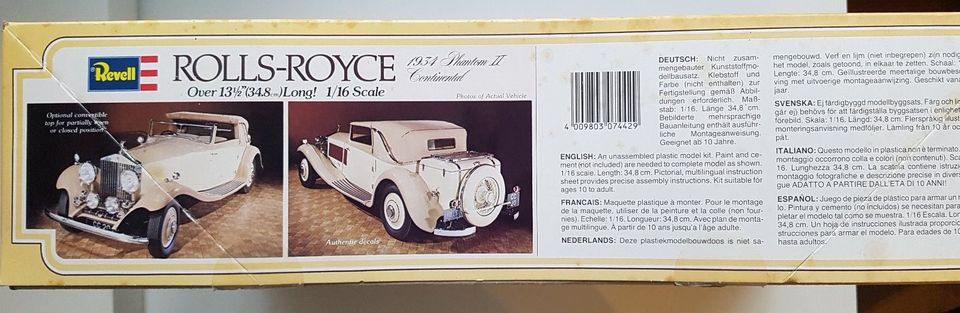 Revell ROLLS-ROYCE Phantom II 1934 Continental - Masstab 1:16 ung in Augustdorf