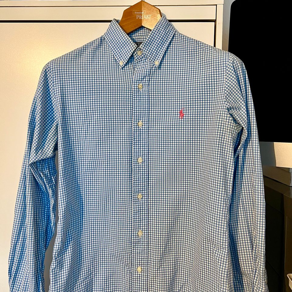 Ralph Lauren Hemd Custom Fit Gr. S hellblau blau / weiß kariert in Bochum